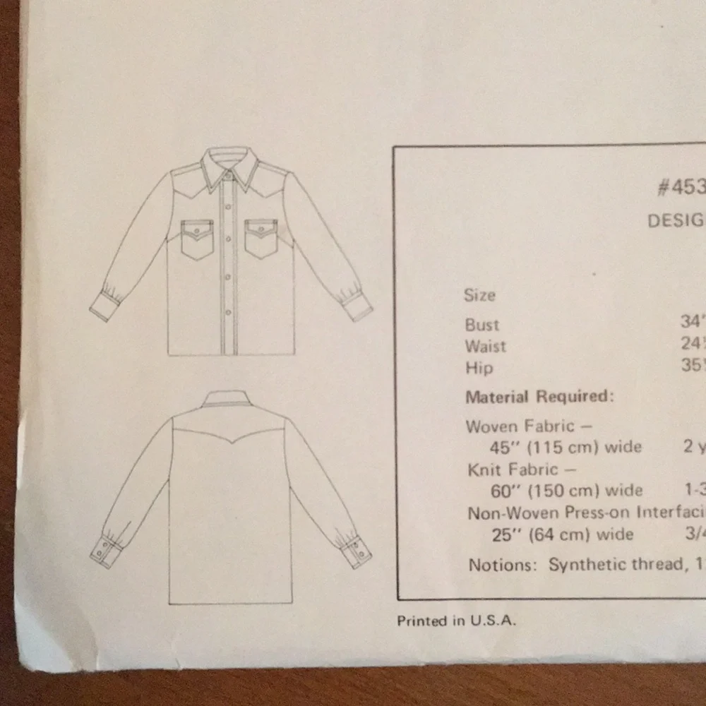 💥3/20💥Kwik Sew Pattern Laddies’ Western Blouse #453 - Picture 5 of 5